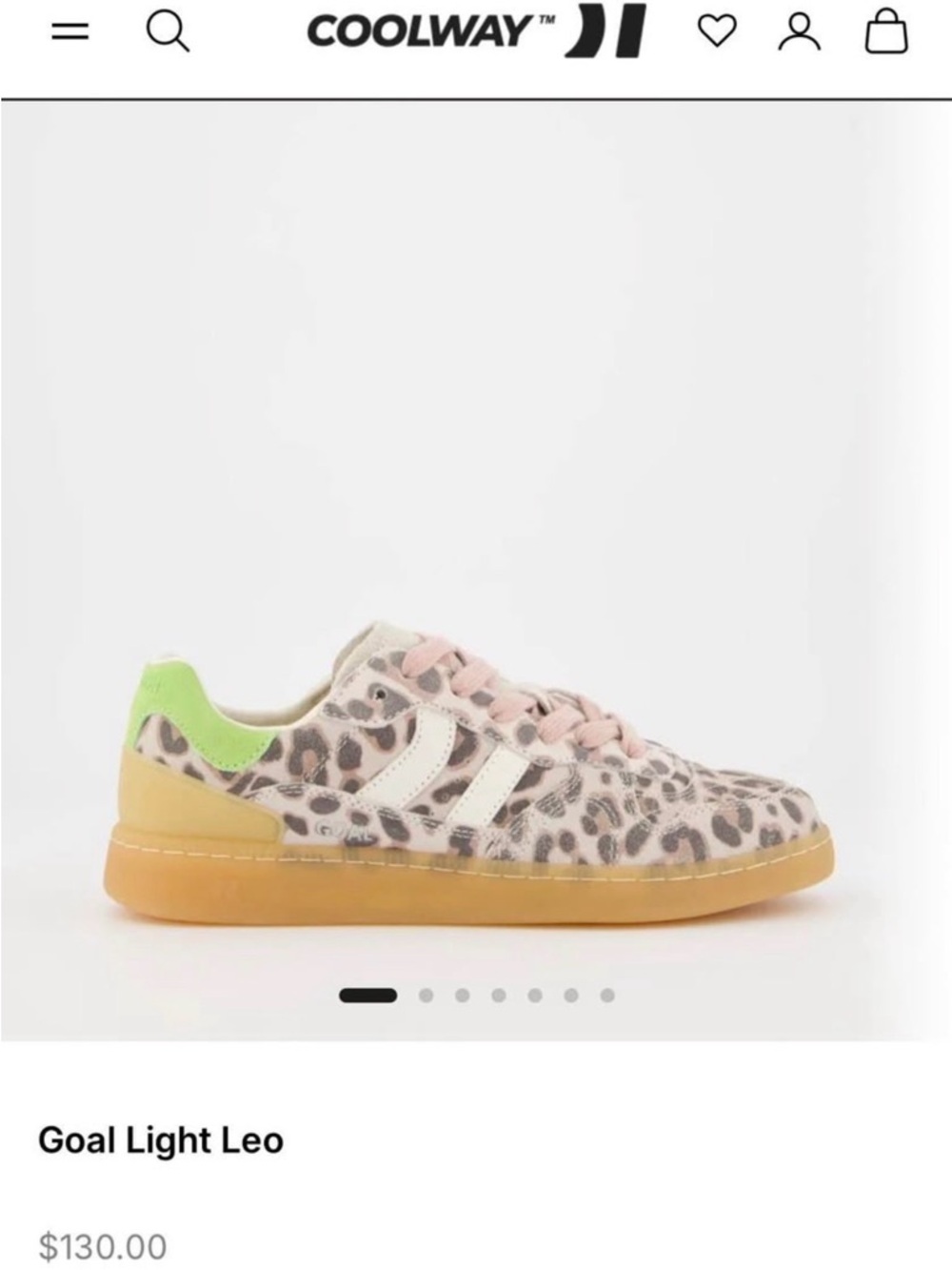 Coolway Goal Light Leo Pink Leopard Sneakers with Neon Green Heel Tab